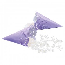 CONI PORTA RISO MERLETTATI CARTA GLICINE 12pz 17cm