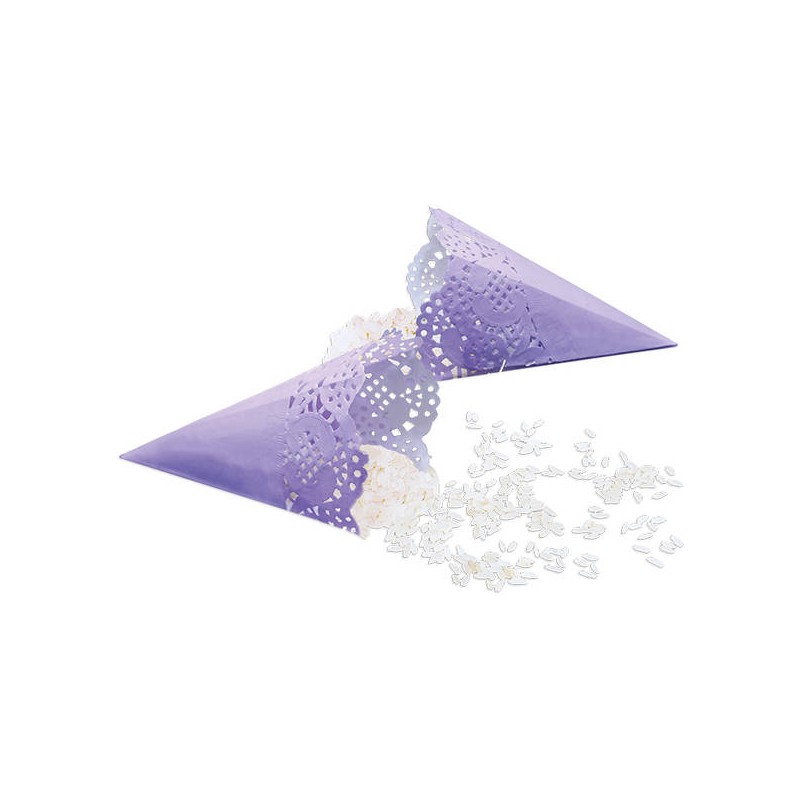 CONI PORTA RISO MERLETTATI CARTA GLICINE 12pz 17cm