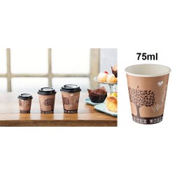 BICCHIERI CARTA+PE TAKE AWAY 75ml ø5,5x3,8cm 50pz COFFEE LEO