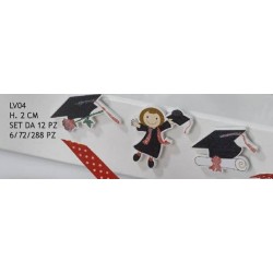 ADESIVI STICKERS LAUREA 12pz ASS.TI