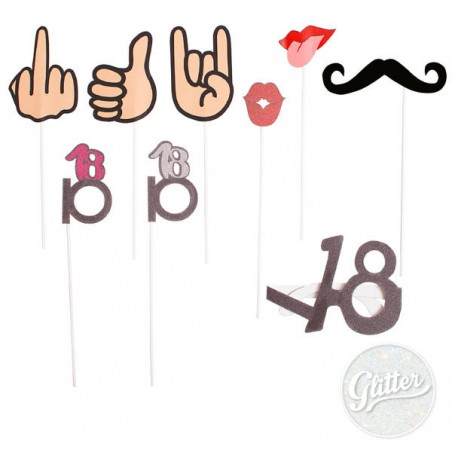 PHOTO BOOTH 18 ANNI GLITTER 9pz