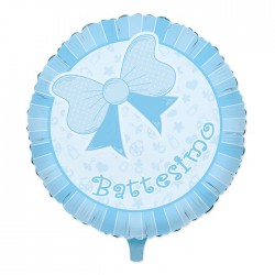 PALLONE MYLAR 45cm BATTESIMO BABY CELESTE