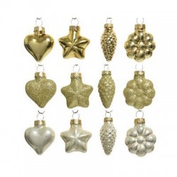DECORAZIONI DA APPENDERE IN VETRO FIGURE ASS.TE MIX ORO 12pz