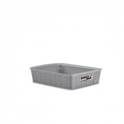 CESTO PVC ELEGANCE HIGH 25x19,5x6cm STONE GREY M