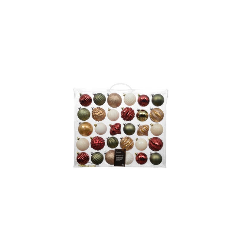 SET PALLINE ROSSA/VERDE/BIANCO/CHAMPAGNE ø6mm ASS.TE 30pz