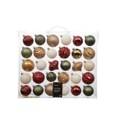SET PALLINE ROSSA/VERDE/BIANCO/CHAMPAGNE ø6mm ASS.TE 30pz