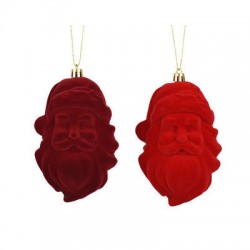 BABBO NATALE IN POLIESTERE CON APPENDINO 13,5cm 2COLORI ASS.TI 1pz