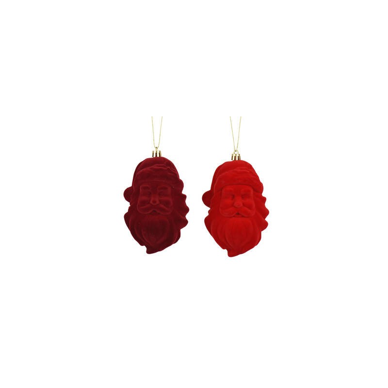 BABBO NATALE IN POLIESTERE CON APPENDINO 13,5cm 2COLORI ASS.TI 1pz