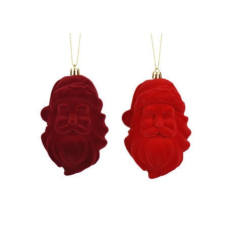 BABBO NATALE IN POLIESTERE CON APPENDINO 13,5cm 2COLORI ASS.TI 1pz