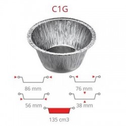 TEGLIA ALLUMINIO TONDA MONOPORZIONE ALTA 100PZ C1G CONTITAL
