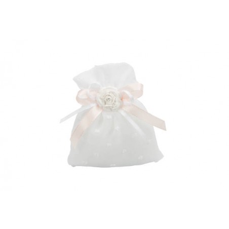 SACCHETTO PIATTO CHIFFON 11x13 BIANCO 10pz A2081