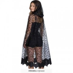 MANTELLO DA BAMBINA TRASPARENTE CON PIPISTRELLI 100cm