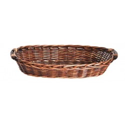 CESTO OVALE C/MANIGLIE 68x41x12cm MARRONE CEN01361