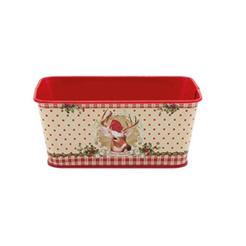 CESTO LATTA 14,5x9,5x6,5cm ROSSO RENNA METC2810