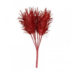 FOGLIE GLITTERATE 16cm BORDEAUX 6pz