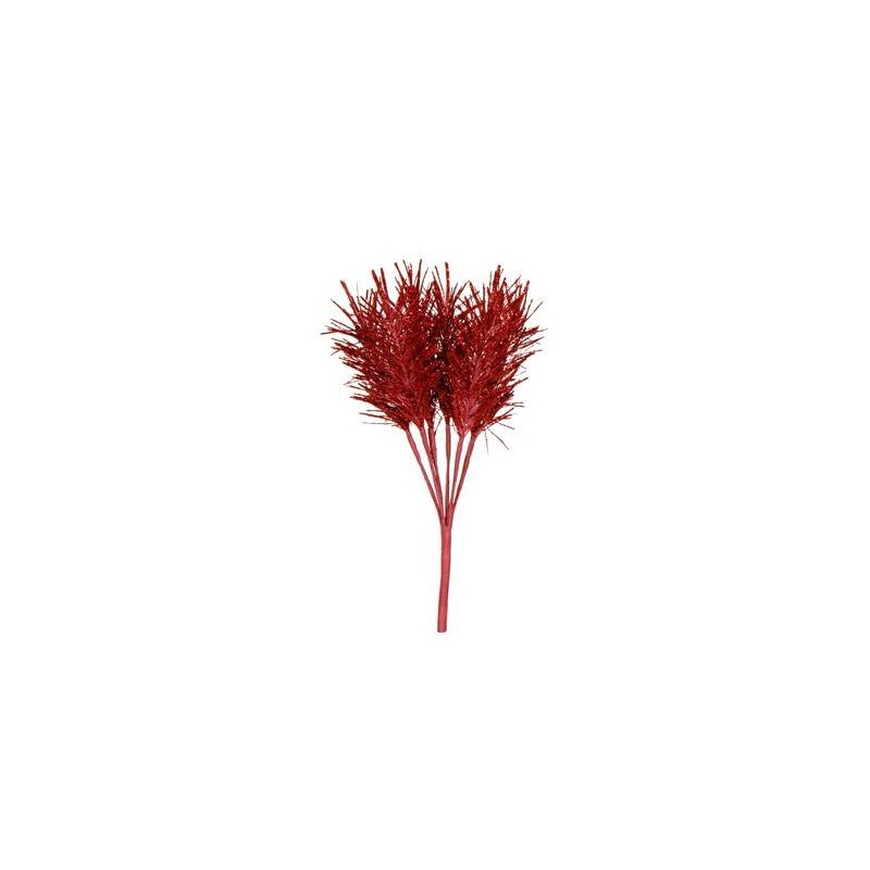 FOGLIE GLITTERATE 16cm BORDEAUX 6pz