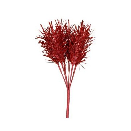 FOGLIE GLITTERATE 16cm BORDEAUX 6pz