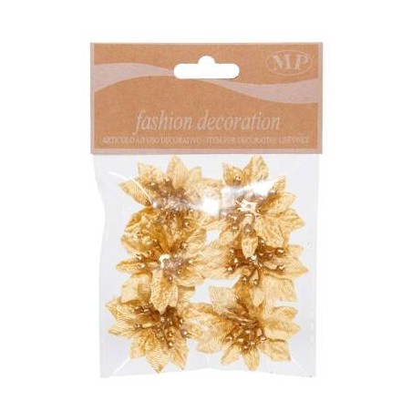 FIORE STELLA DI NATALE ø5cm ORO 6pz