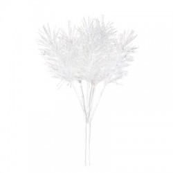 FOGLIE GLITTERATE 16cm BIANCHE 6pz