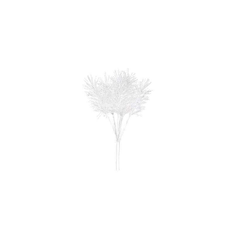 FOGLIE GLITTERATE 16cm BIANCHE 6pz