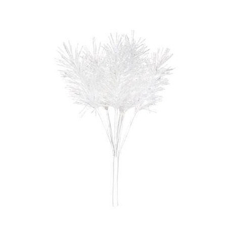 FOGLIE GLITTERATE 16cm BIANCHE 6pz