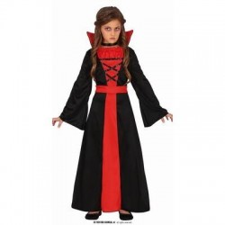COSTUME BAMBINA VAMPIRO ABITO LUNGO CON COLLETTO 5-6 anni