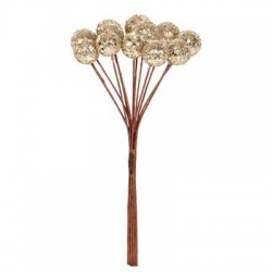 PICKS BACCHE BRILLANTINATE 15cm CHAMPAGNE 12pz
