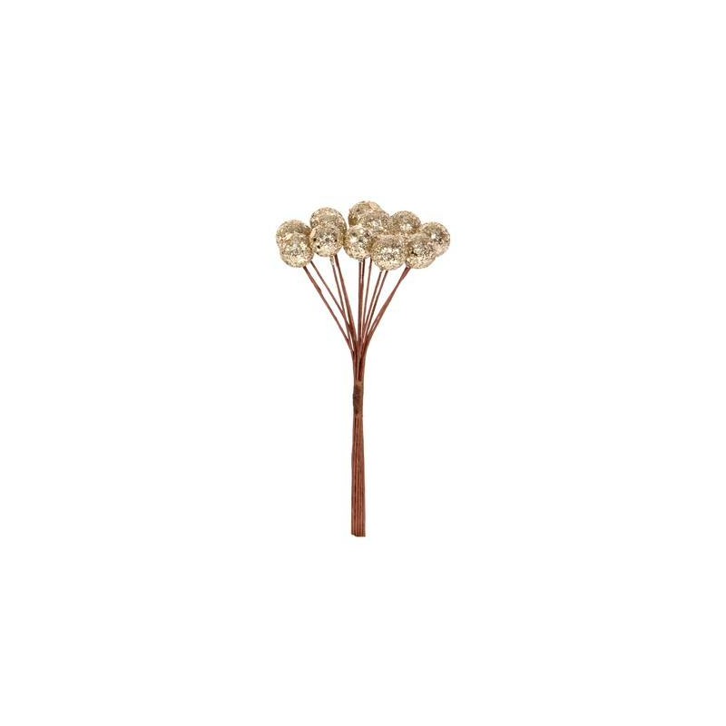 PICKS BACCHE BRILLANTINATE 15cm CHAMPAGNE 12pz
