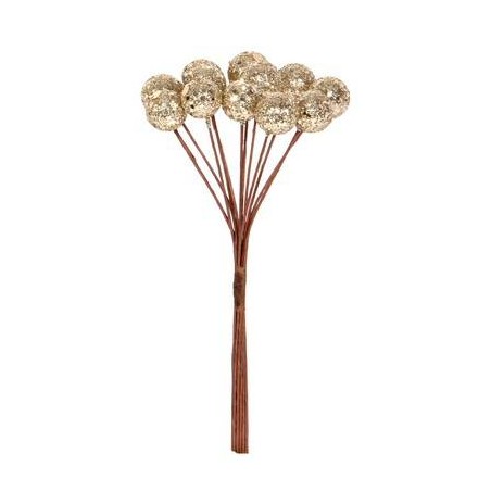 PICKS BACCHE BRILLANTINATE 15cm CHAMPAGNE 12pz