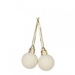 PICKS PALLINE IN TESSUTO ø20cm BIANCHE 12pz