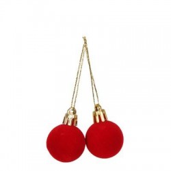 PICKS PALLINE IN TESSUTO ø20cm ROSSO 12pz