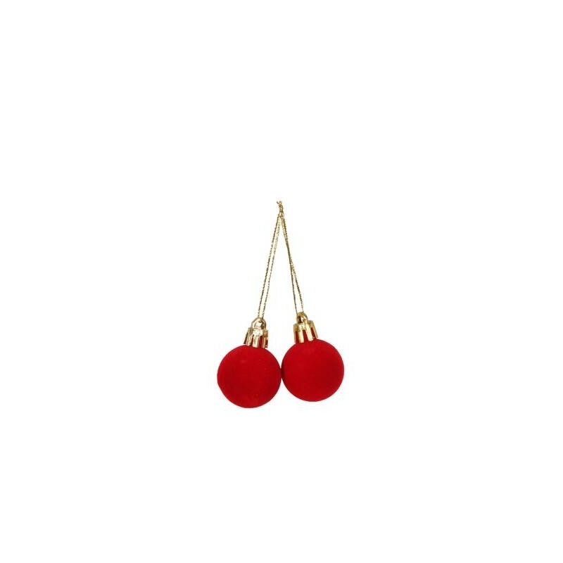 PICKS PALLINE IN TESSUTO ø20cm ROSSO 12pz