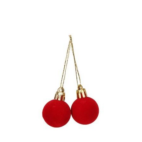 PICKS PALLINE IN TESSUTO ø20cm ROSSO 12pz