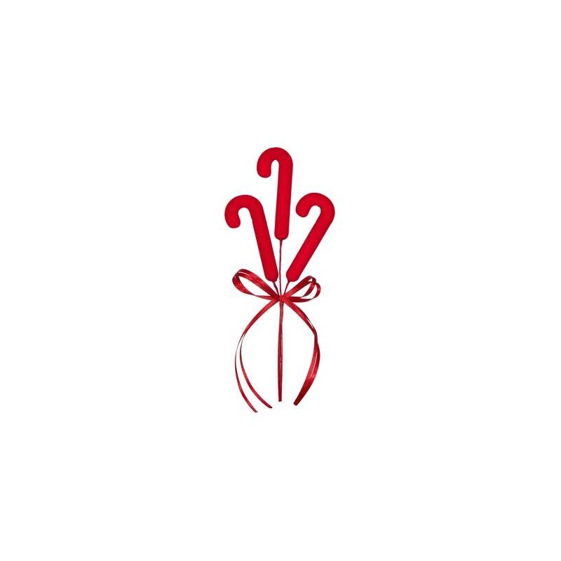 PICKS CANDY CANES H.18cm ROSSO 3pz