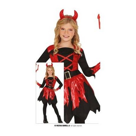 COSTUME BAMBINA DIAVOLO CON CERCHIETTO 3-4 anni