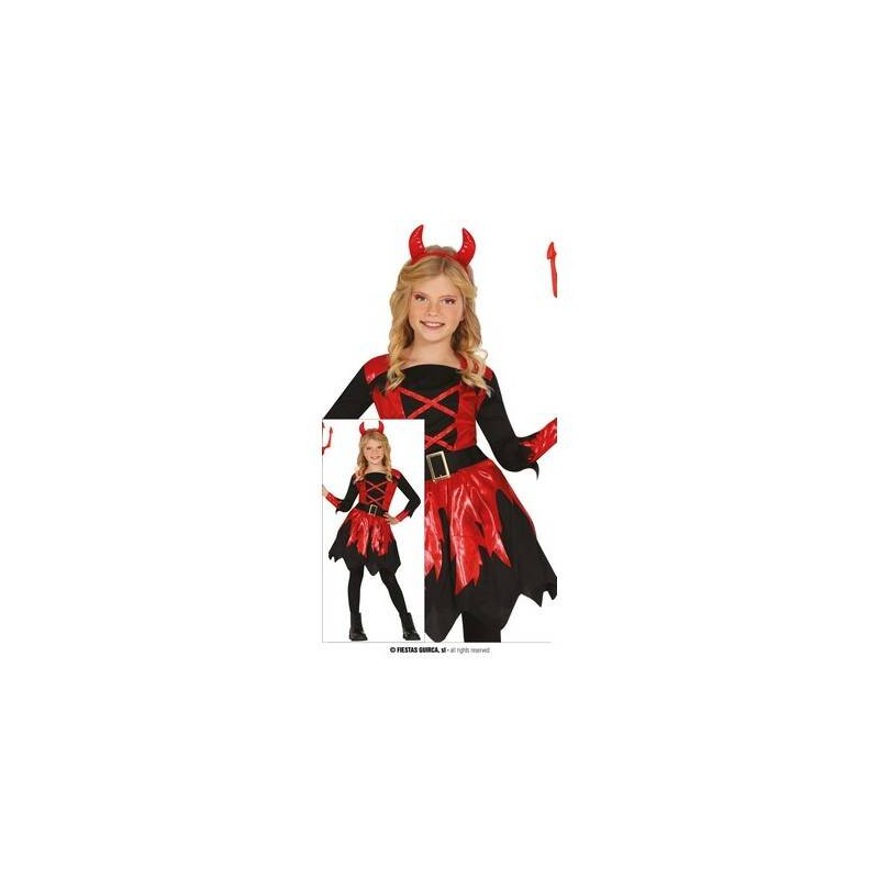 COSTUME BAMBINA DIAVOLO CON CERCHIETTO 7-9 anni