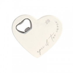 CUORE APRIBOTTIGLIE BIANCO 8x8,5cm 1pz