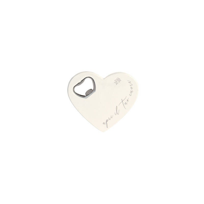 CUORE APRIBOTTIGLIE BIANCO 8x8,5cm 1pz