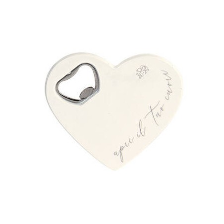 CUORE APRIBOTTIGLIE BIANCO 8x8,5cm 1pz