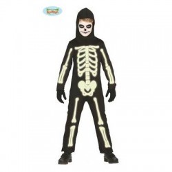 COSTUME SCHELETRO BRILLA NEL BUIO 3-4 anni
