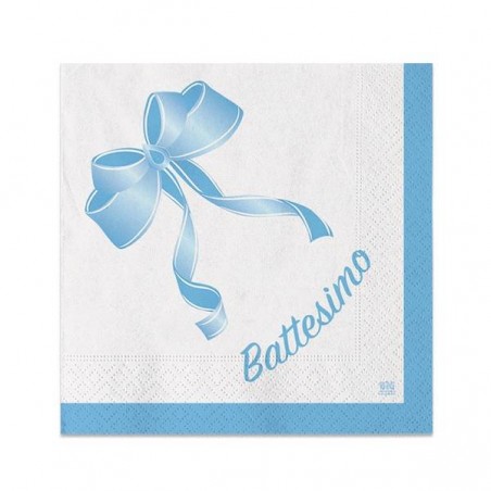 TOVAGLIOLI 25x25 CELESTE BATTESIMO 20pz