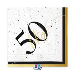 TOVAGLIOLI 33x33cm HAPPY BIRTHDAY PRESTIGE 50ANNI 16pz