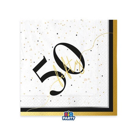 TOVAGLIOLI 33x33cm HAPPY BIRTHDAY PRESTIGE 50ANNI 16pz