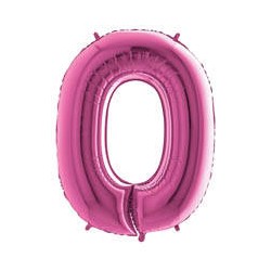 PALLONE NUMERO 0 MYLAR 102cm 40 FUCSIA