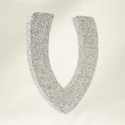 LETTERA POLISTIROLO GLITTER ARGENTO mm120x90 V