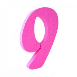 NUMERO POLISTIROLO PASTELLO mm120x90 9 FUCSIA