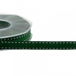 NASTRO COTONE CON IMPUNTURA mm15x20mt COL.633 VERDE INGLESE