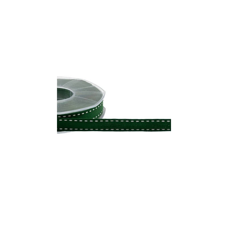 NASTRO COTONE CON IMPUNTURA mm15x20mt COL.633 VERDE INGLESE
