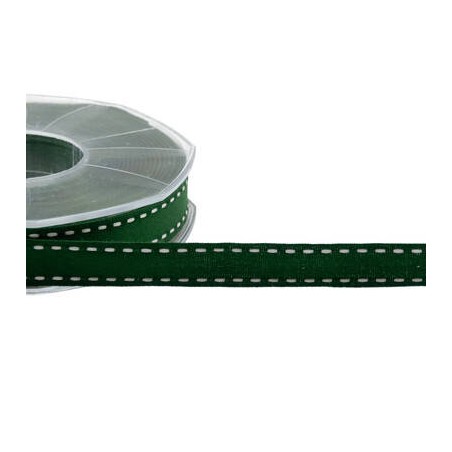 NASTRO COTONE CON IMPUNTURA mm15x20mt COL.633 VERDE INGLESE