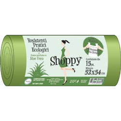 SACCHI NU SHOPPY C/MANIGLIE 52x70cm (52x54cm) PROFUMATI 15pz ALOE VERA